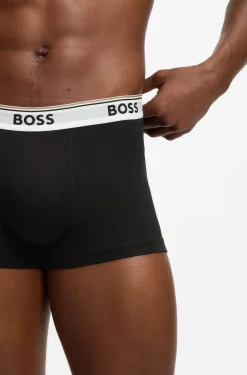 Stretch-cotton trunks with repeat logos