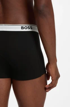 Stretch-cotton trunks with repeat logos