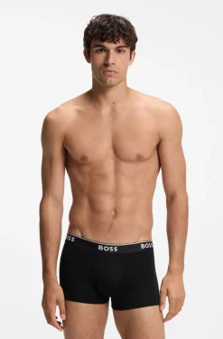 Stretch-cotton trunks with repeat logos