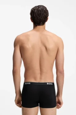 Stretch-cotton trunks with repeat logos