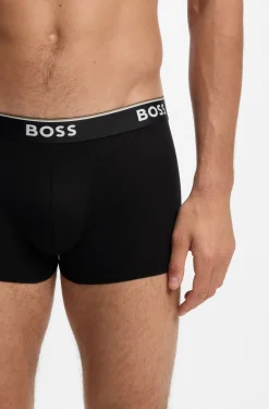 Stretch-cotton trunks with repeat logos