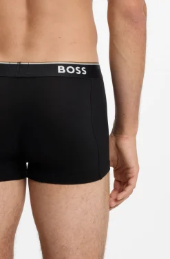 Stretch-cotton trunks with repeat logos