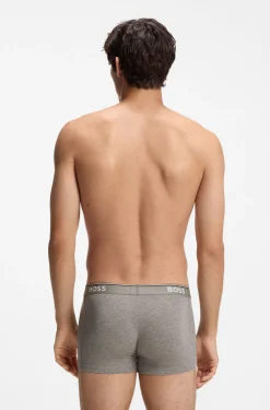 Stretch-cotton trunks with repeat logos
