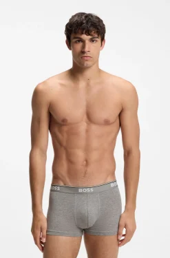 Stretch-cotton trunks with repeat logos