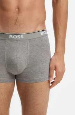 Stretch-cotton trunks with repeat logos