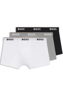 Stretch-cotton trunks with repeat logos