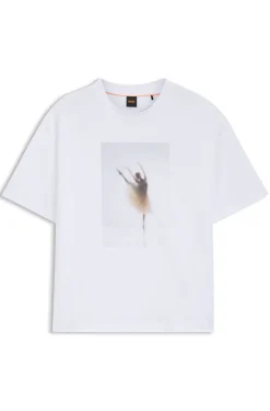 Stretch-cotton T-shirt with ballet artwork