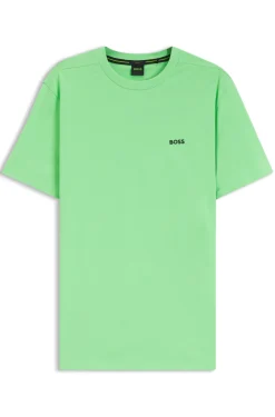 Stretch-cotton T-shirt with contrast logo