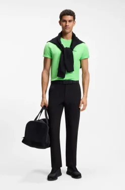 Stretch-cotton T-shirt with contrast logo