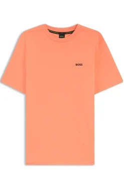 Stretch-cotton T-shirt with contrast logo