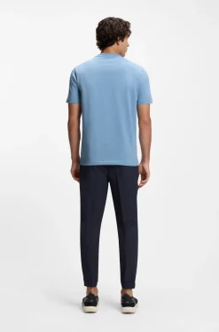 Stretch-cotton T-shirt with contrast logo