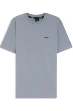 Stretch-cotton T-shirt with contrast logo