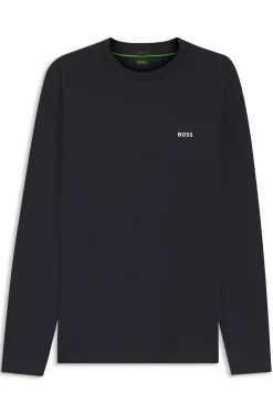 Stretch-cotton T-shirt with contrast logo