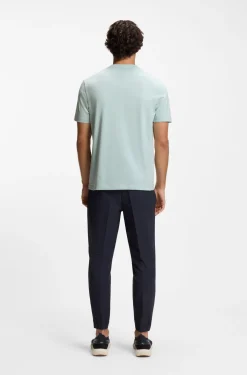 Stretch-cotton T-shirt with contrast logo