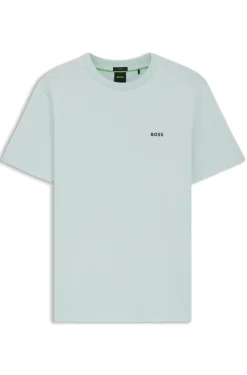 Stretch-cotton T-shirt with contrast logo
