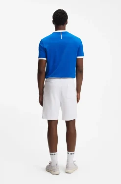 Stretch-cotton T-shirt with country flag and logo