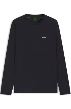 Stretch-cotton T-shirt with contrast logo