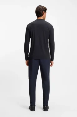 Stretch-cotton T-shirt with contrast logo
