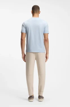 Stretch-cotton T-shirt with contrast logo