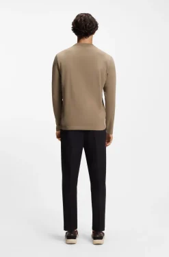 Stretch-cotton T-shirt with contrast logo