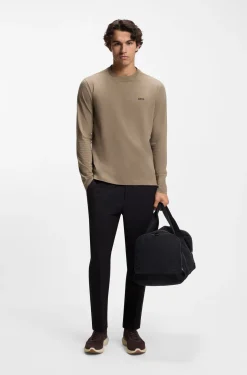 Stretch-cotton T-shirt with contrast logo