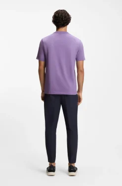 Stretch-cotton T-shirt with contrast logo