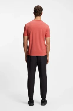 Stretch-cotton T-shirt with contrast logo