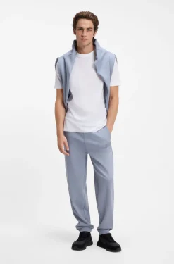 Stretch-cotton T-shirt with contrast logo