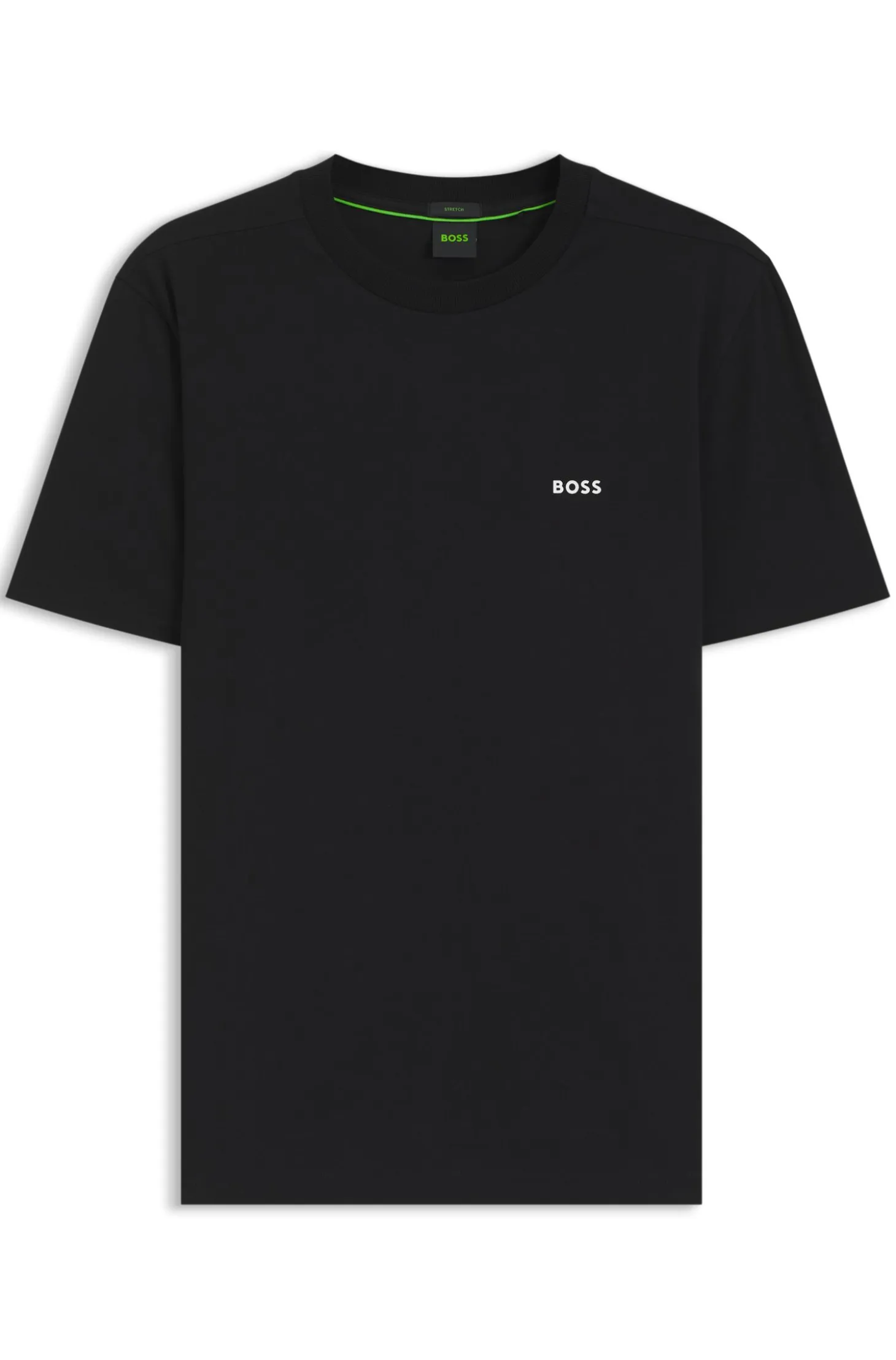 Stretch-cotton T-shirt with contrast logo