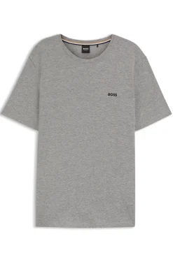 Stretch-cotton T-shirt with embroidered logo