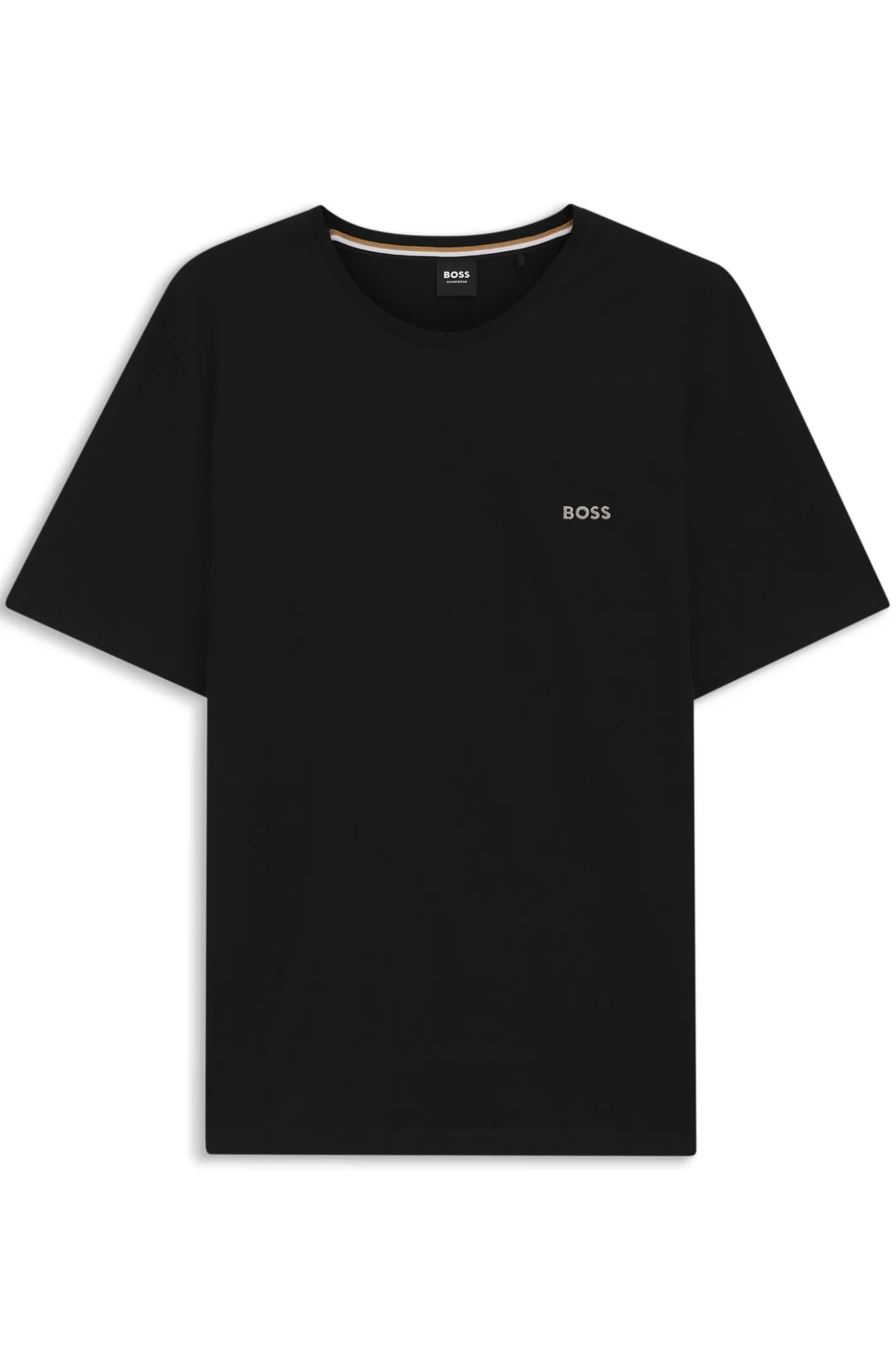 Stretch-cotton T-shirt with embroidered logo