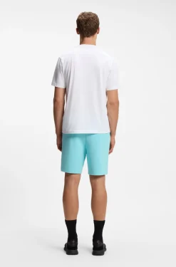 Stretch-cotton T-shirt with jacquard tape