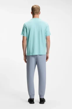 Stretch-cotton T-shirt with jacquard tape