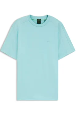 Stretch-cotton T-shirt with jacquard tape