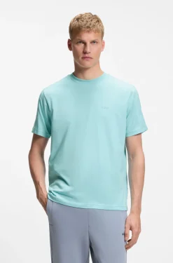 Stretch-cotton T-shirt with jacquard tape