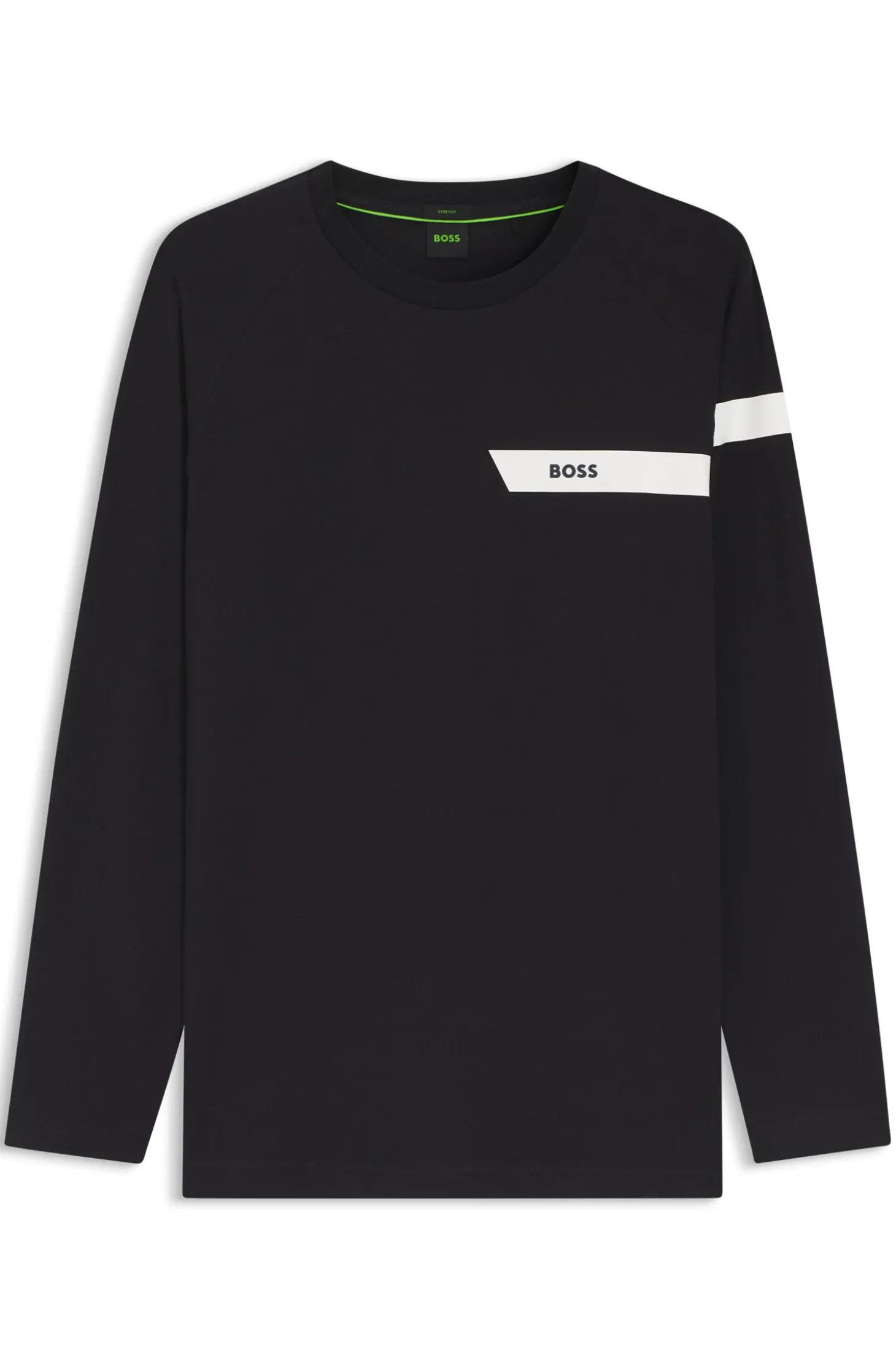 Stretch-cotton T-shirt with logo print