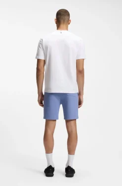 Stretch-cotton T-shirt with tennis artwork
