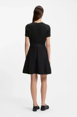 Stretch-jersey dress with keyhole neckline