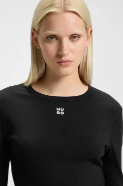 Stretch-jersey dress with stacked logo
