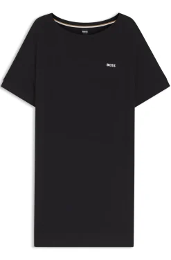 Stretch-jersey night dress with logo print