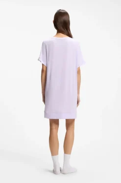 Stretch-jersey night dress with logo print