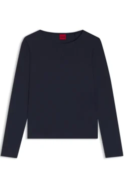 Stretch-jersey top with stacked-logo print