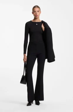 Stretch-jersey top with stacked-logo print