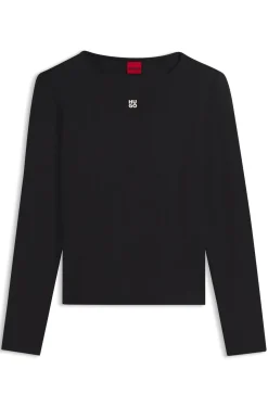 Stretch-jersey top with stacked-logo print