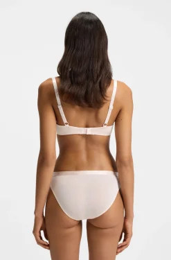 Stretch-jersey underwire bra with logo straps