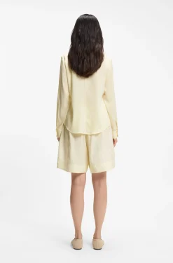 Stretch-silk blouse with gathered details