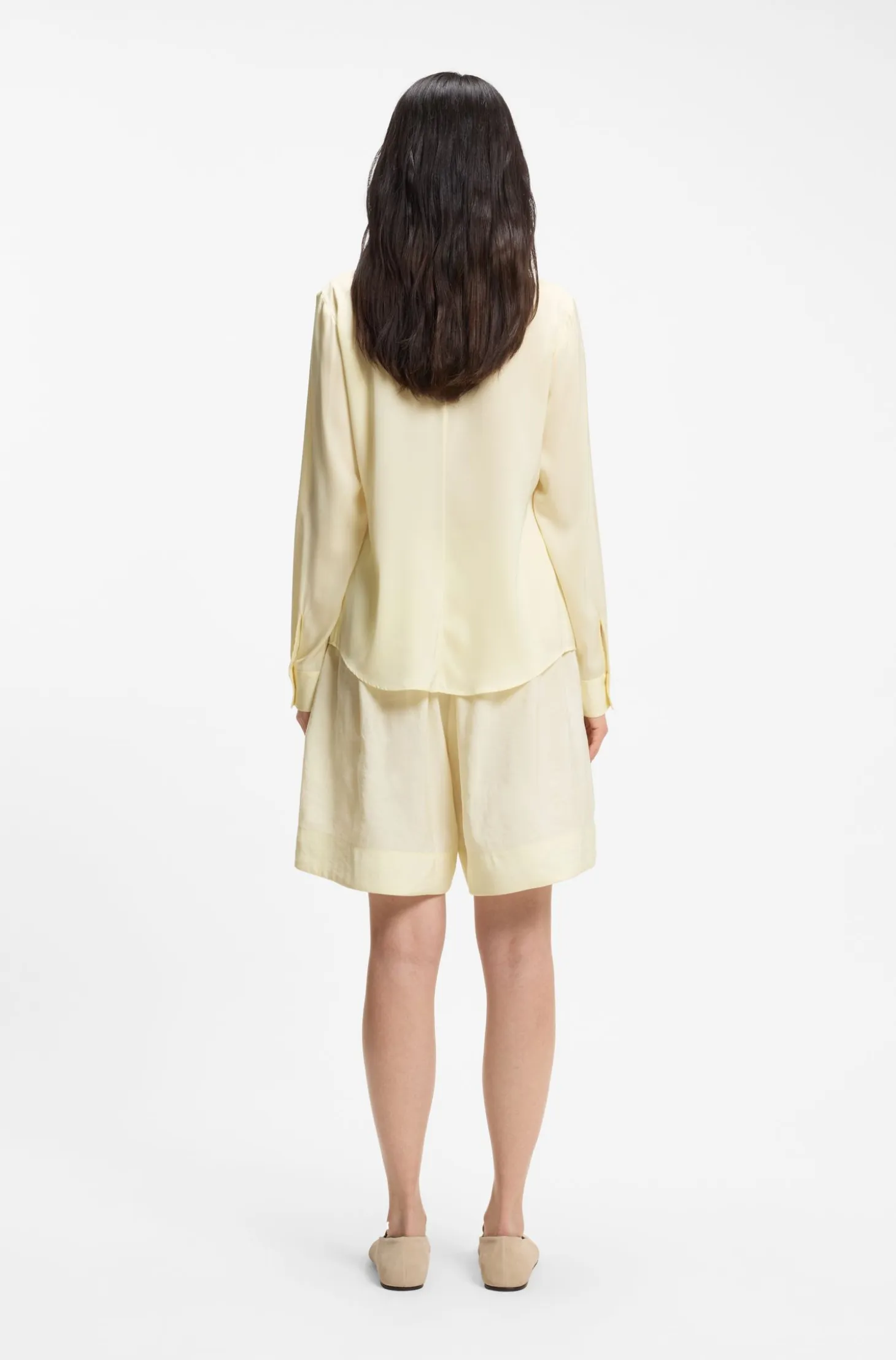 Stretch-silk blouse with gathered details