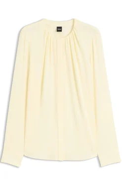 Stretch-silk blouse with gathered details