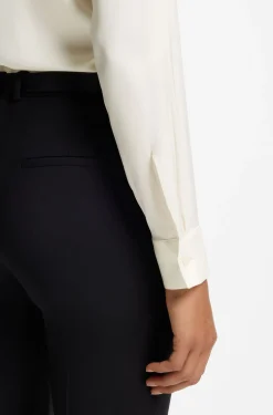 Stretch-silk blouse with gathered details