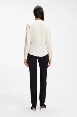Stretch-silk blouse with gathered details